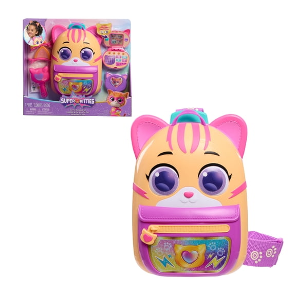 Disney Jr. SuperKitties Su-Purr Backpack Set with Lights & Sounds, 7-pieces, Kids Ages 3 and up