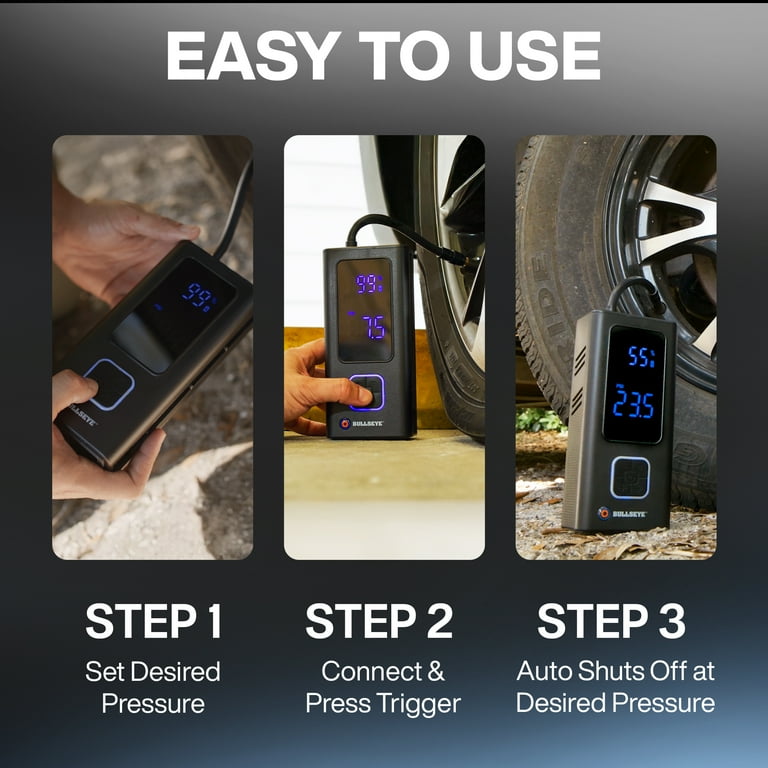 Bullseye Pocket Air Tire Inflator Powerbank 100 PSI Electric Air