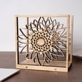 thumbnail image 2 of Servilletero de Madera con Diseño de Girasol Hecho A Mano para Decoración Rústica de Granja. Dispensador de Mesa y Cocina., 2 of 8