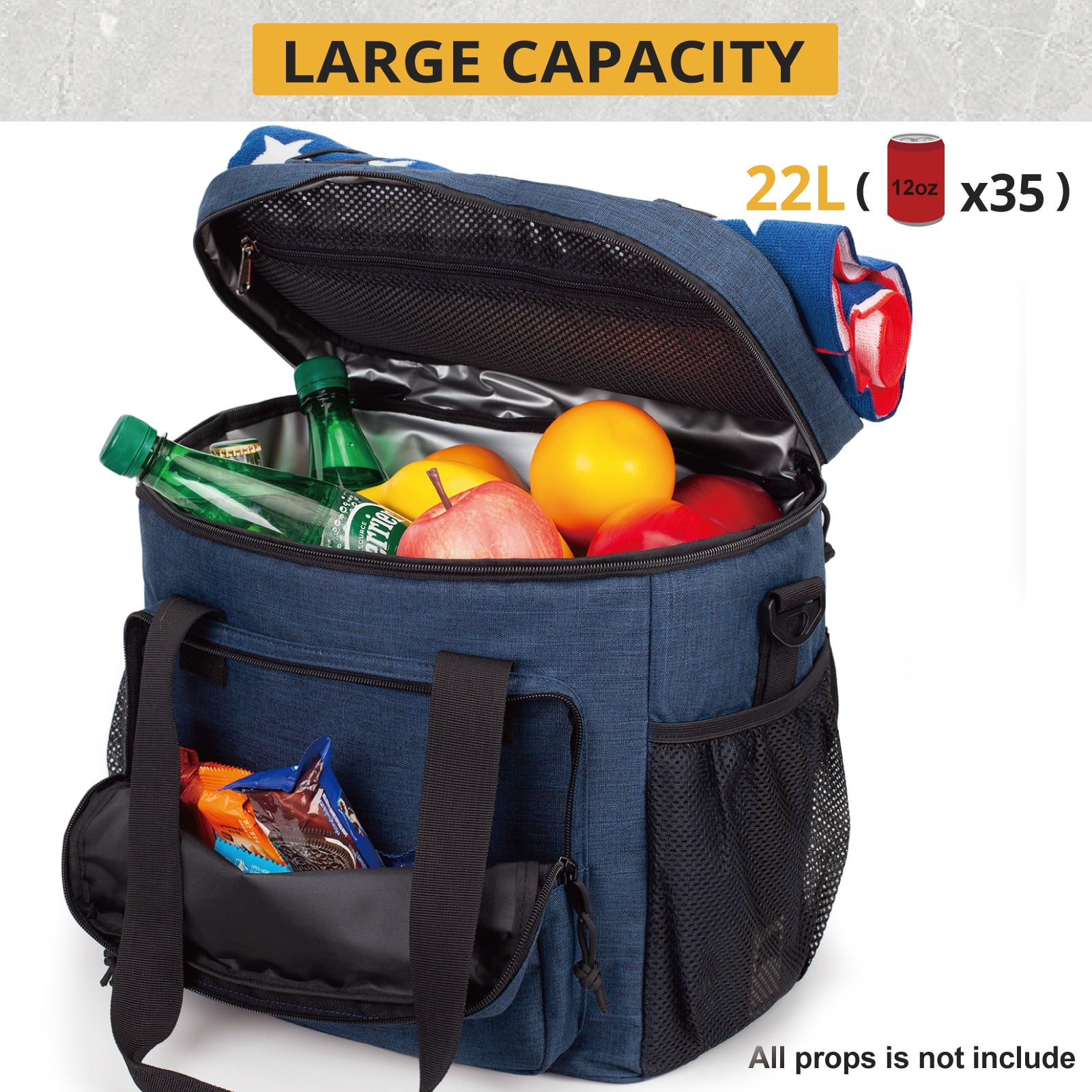 Lunch Box for Men, Lunch Bag Webbing Leakproof Insulated Large Lunch Cooler Bag Women Adult Meal with Adjustable Shoulder Strap Durable Lunch Pail-Blue