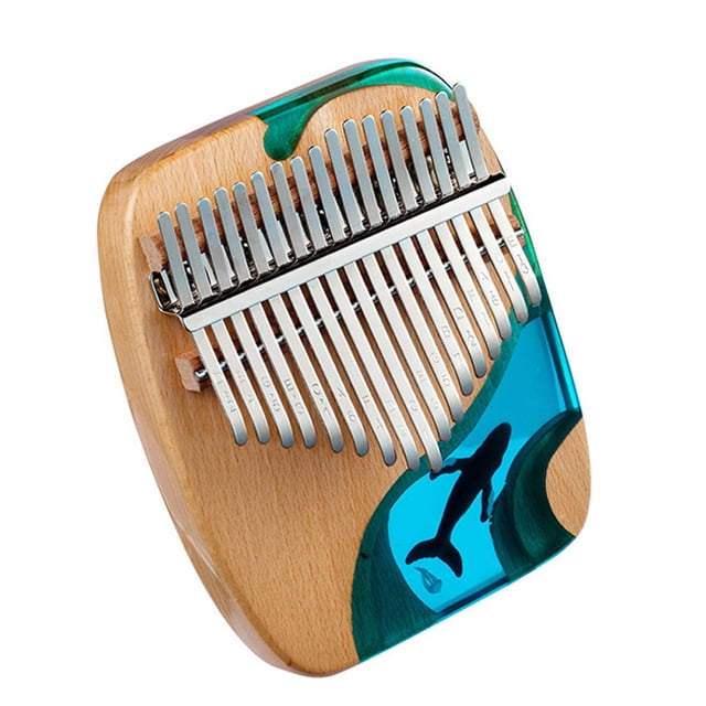 Wooden 17 Keys Beech Wooden Thumb Finger Piano Mini Portable Musical Instrument