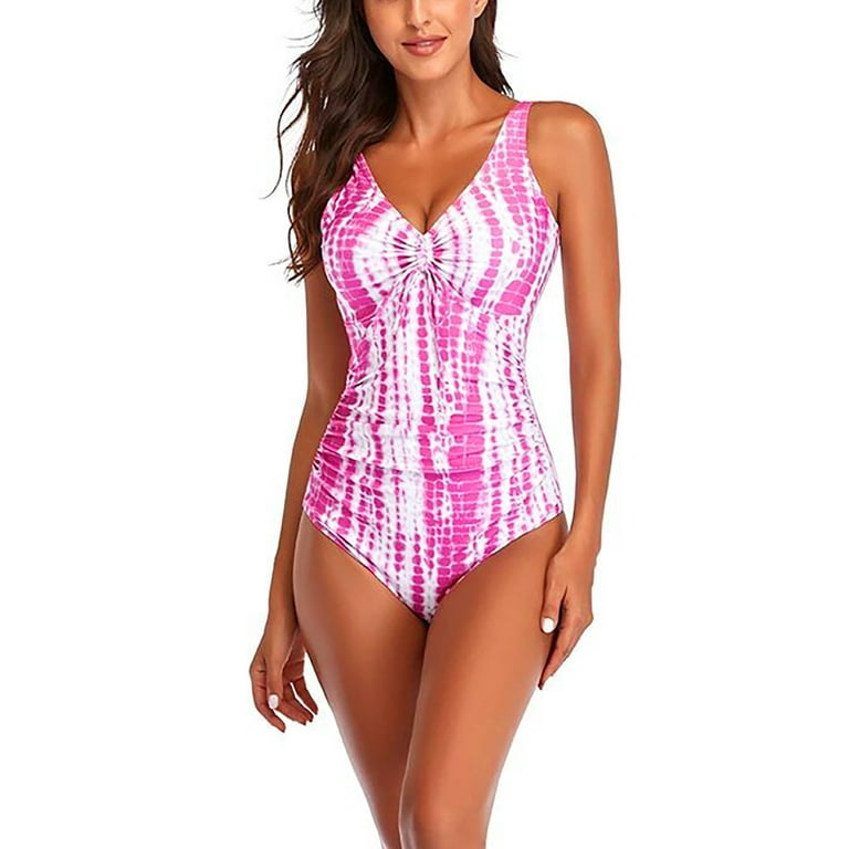 JDEFEG Swimwear for Women Mini-Bikini Women's Print Swimsuit Ruched Tie  Front Wireless Padded Bathing Suit Women's Transparent Bikini Swimming Suits  for Women Swimming Suits for Women Hot Pink L 