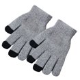 thumbnail image 1 of Qarigey Guantes de punto Estilo simple Adultos Ropa Accesorio Mantener caliente Cubierta de la mano Manos Envoltura Calentadores Guante de pantalla guantes y mitones Blanco/Gris Qarigey AP011254-05B, 1 of 6