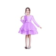 thumbnail image 2 of Girls Dress Long Sleeve Purple Ball Gown Wedding Party Pageant 12 Years, 2 of 5