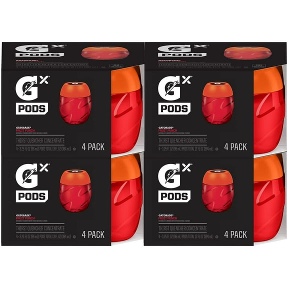 Gatorade Gx Hydration System, Non-Slip Gx Squeeze Bottles Or Gx Sports Drink Concentrate Pods, 4 Count (Pack Of 4) Packaging May Vary