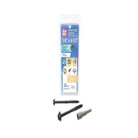 

Grip-Rite GRSSHW1441225 Hex Washer Head Structural Screws 4-1/2 Inch