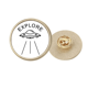 thumbnail image 1 of Broche de oro metálico circular, 1 of 3