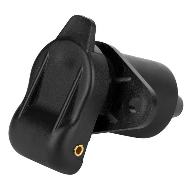 Enchufe De Remolque De Plástico Negro De 3 Pines, Conector De Cableado Adaptador Con Carcasa Termoplástica Y Pines Niquelados, Para Luces De Remolque Y Automóvil.