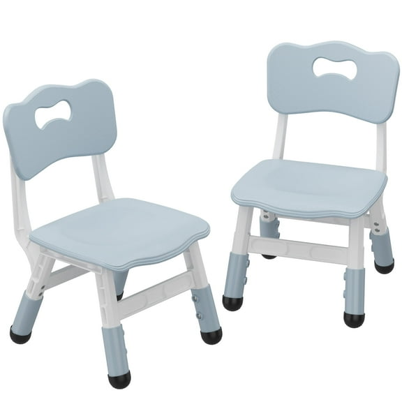 AOILE 2-Pack Adjustable Kids Chairs - 3-Level Height (10.6"-12.2") for Ages 2-8, Non-Slip, Lightweight, Ergonomic, Stackable for Easy Storage