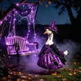 thumbnail image 4 of AZXY Halloween Porch Goose Outfit, 23 Inch Costume Set, Purple Witch Dress with Witch Hat, Clothes for Cement Plastic Porch Goose & Duck Statue, Lawn Yard Patio Garden Outdoor Holiday Fall Decor, 4 of 5