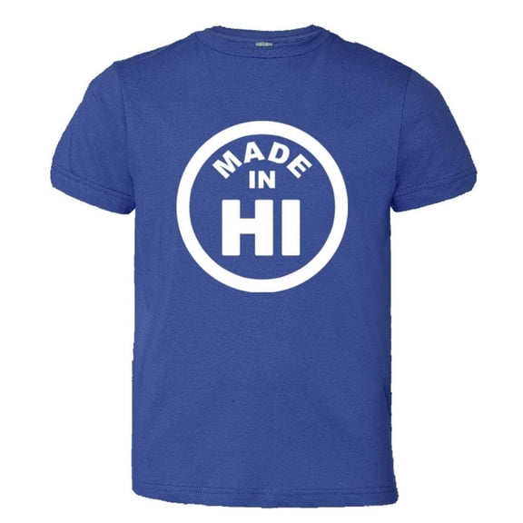 PleaseMeTees™ Youth From Born Made In Hawaii Hi Logo Label HQ Tee