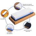 thumbnail image 4 of Professional Abrasive Whetstone Knife Sharpener 2 Side Grit 1000/6000 Knife Sharpening Stone, Knife Sharpener Stone with Non-slip Bamboo Base, Wet Stone Sharpening Kit for Kitchen Hunting, 4 of 7