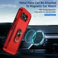 thumbnail image 6 of Case for Google Pixel 9A with Rugged Rotated Ring Holder Stand, Military Grade Heavy Duty Cover Support Magnetic Car Mount Shockproof Protective Case for Google Pixel 9A, Red+Rose, 6 of 10