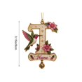 thumbnail image 4 of Clearance! Personalized A-Z Letter Christmas Tree Ornament, Hummingbird Floral Custom Name Hanging Pendant, Customized Alphabet Christmas Decorations Indoor, Holiday Wreath & Gift Tag Decor, T, 4 of 7
