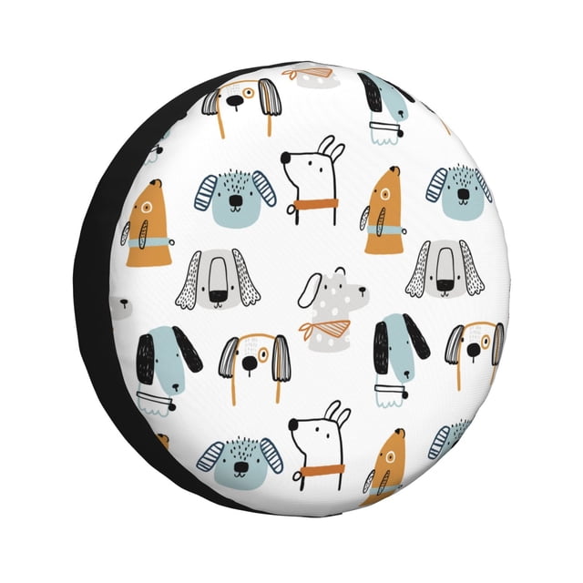 Fotbe Puppy Funda de Llanta de Repuesto con Estampado, Engrosada, Ajuste Universal para Jeep, Remolque, RV, SUV, Camión-16 inch