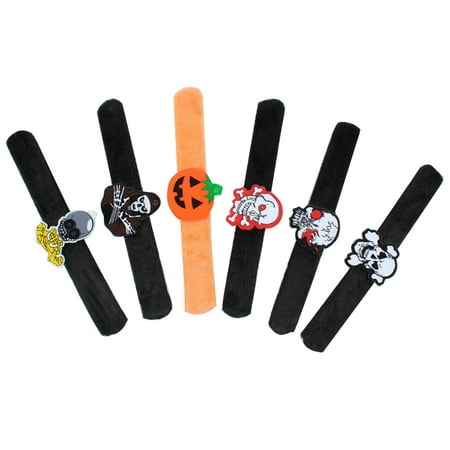 

6 Pcs 21x5cm Halloween Elements Slap Bracelets Slap Bands Wristbands for Halloween Party Favor for Kids Teenagers