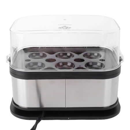 Suodoka Rapid Electric Egg Cooker 6 Egg Capacity Stainless Steel Smart Boiled Egg Maker Machine with Auto Shut-Off Compact Design for Home Dorm Office Silver