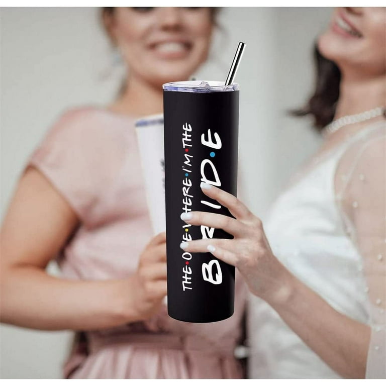 Bachelorette Gifts For Bride Bridal Shower Gift For Bride 20oz Black Skinny  Wine Tumbler Bride To Be Gifts For Her Wedding Day Engagment Gifts For  Bride From Friends Sisters Wine Cup With