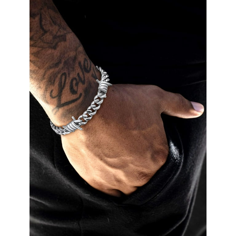 Bestyle 9mm Thorns Bracelet for Man Women Stainless Steel