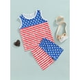 thumbnail image 3 of Bagilaanoe 4th of July Clothes for Toddler Baby Boys Sleeveless Star/Stripe Print Tank Tops + Shorts 12M 18M 24M 3T 4T 5T Kids Independence Day Outfits 2pcs Short Pants Set, 3 of 8