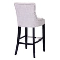 thumbnail image 5 of WestinTrends Hayes 29" Upholstered Wood Bar Stool with Tufted Back (Set of 2), Black/Light Gray, 5 of 10