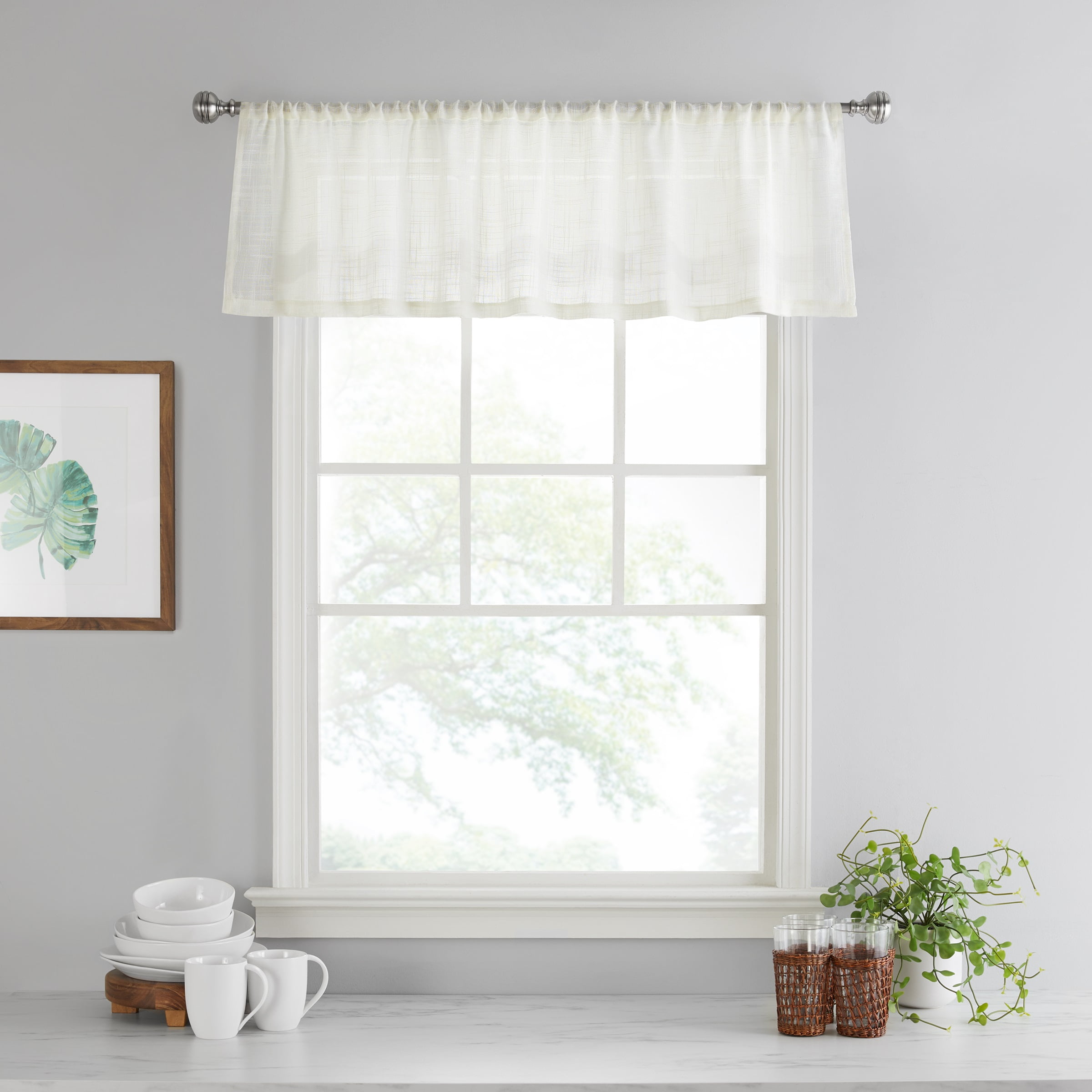 NEW Color Choices Leaf Vines 3 Piece Tailored Window Valance/Tier Sets Modern 