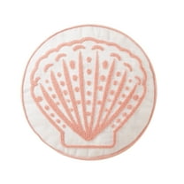 Mainstays Seashell Decorative Pillow, 16" Round, Ivory