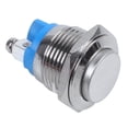 thumbnail image 3 of 10X Alto Redondo Interruptor de Boton Pulsador de Metal Momentaneo Redondo Alto 16mm, 3 of 5