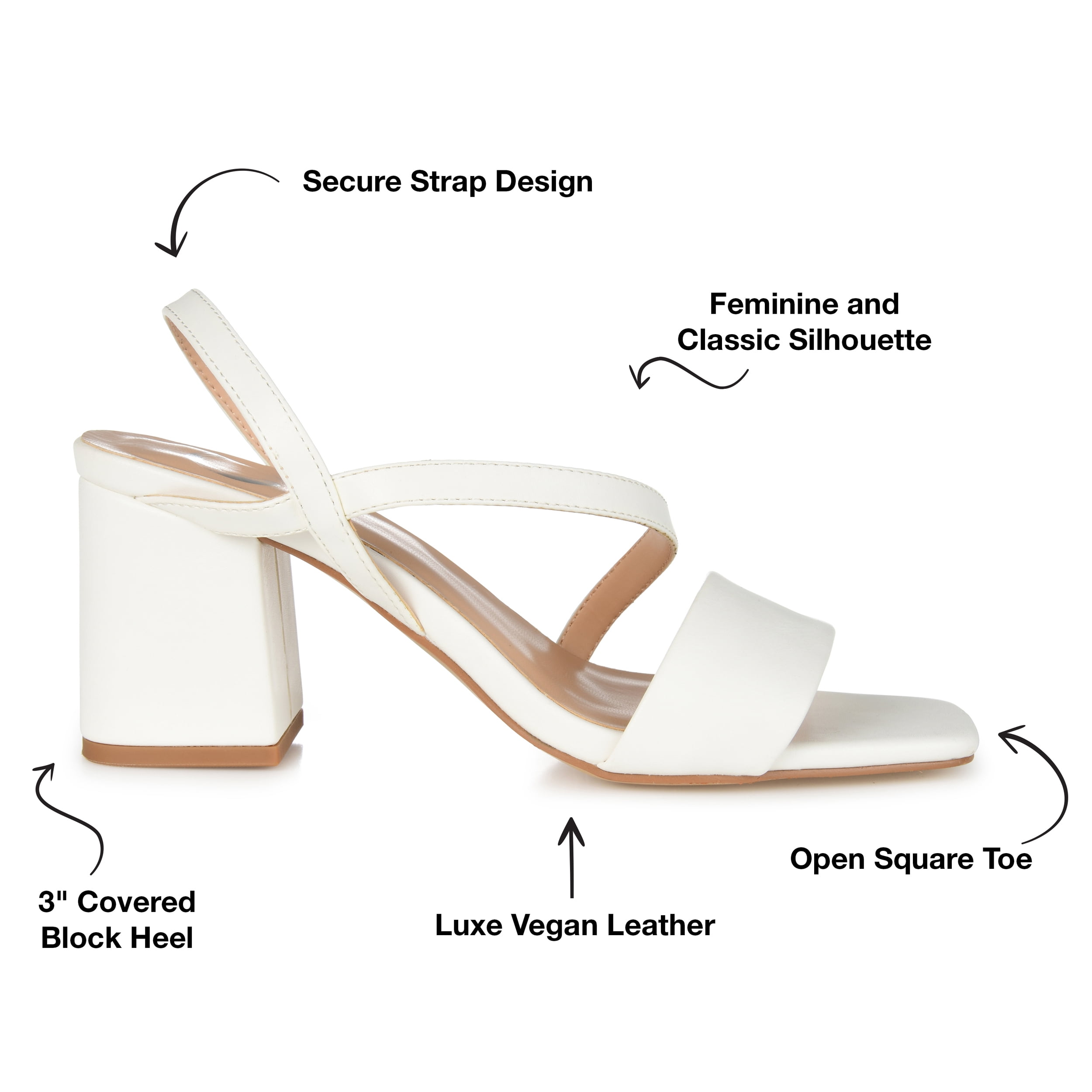 Journee Womens Lirryc Open Square Toe Block Heel Sandals, Widths Available