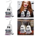 thumbnail image 4 of Pendientes Colgantes Lindos Y Divertidos Fantasma Halloween Ligera Gótico Doble Cara Fiesta Regalos, 4 of 9