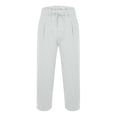 thumbnail image 4 of Men’s Wide Leg Linen Casual Pants Breathable Summer Large Size Bottoms, 4 of 6
