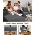 thumbnail image 5 of WINSOON 74''x69'' Plush Modular Sectional Sofa with Pillows-Gray, 5 of 7