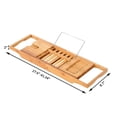 thumbnail image 3 of HOMCOM Bamboo Table, Caddy Shower Bath Shelf Bathtub, Expandable Luxury Tray Holder, for Soap Book Phone, 3 of 10