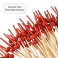 thumbnail image 4 of Uxcell Bamboo Cocktail Toothpicks Red Pearl Bead Drink Picks Skewer 100Pack Red Sticks, 4 of 8