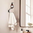 thumbnail image 6 of ABPETE C-Shaped Towel Ring with Top Storage Basket Unique Space Saving Wall Mount Holder for Towels, Candles, Plants & Toiletries, Decorative Metal Accent for Bathroom or Kitchen, 6 of 17