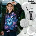 thumbnail image 6 of Uourmeti Floral Butterfly Quarter Zip Up Sweatshirts for Kids Girls Long Sleeve Pullover Sweatshirts Soft Lightweight Comfy Casual for Daily Wear Size 13-14, 6 of 7