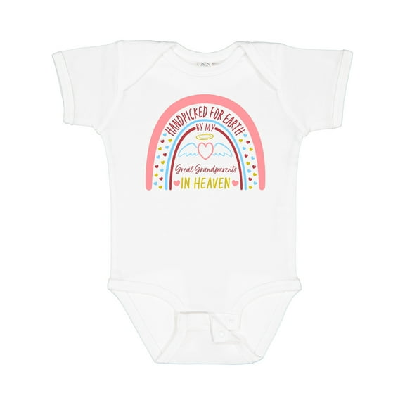 Inktastic Handpicked for Earth by My Great Grandparents in Heaven Rainbow Boys or Girls Baby Bodysuit