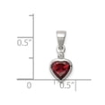 thumbnail image 2 of White Sterling Silver Charm Pendant Diamond Garnet Heart Red 16 mm 7, 2 of 2