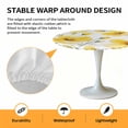 thumbnail image 6 of Ombre Yellow Flowers Elastic Fitted Round Table Cover Watercolor Floral Leaf Waterproof Outdoor Tablecloth for Holiday Party, Picnic, Patio & Dining Fits Tables Up to 55"-60", 6 of 8