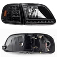 thumbnail image 2 of AKKON - For 97-03 Ford F150 97-02 Expedition Black DRL LED Headlights w/LED Corner Signal Lights Replacement, 2 of 7