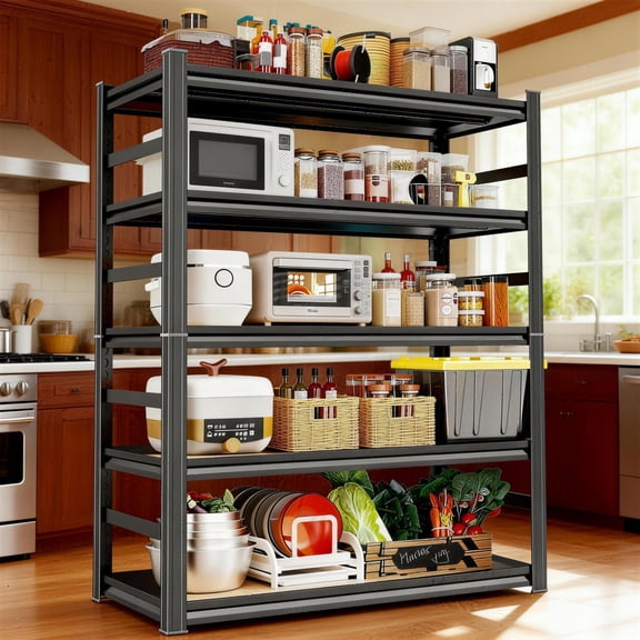 72“H Garage Shelving Heavy Duty Storage Shelves 3000 LBS Adjustable 5 Tier Metal Shelving Uints and Storage for Garage, Warehouse, Commercial, 48" W x 24" D x 72" H