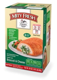 Mity Fresh Frozen Cordon Bleu Stuffed with Broccoli & Cheese 6 Count 5 oz