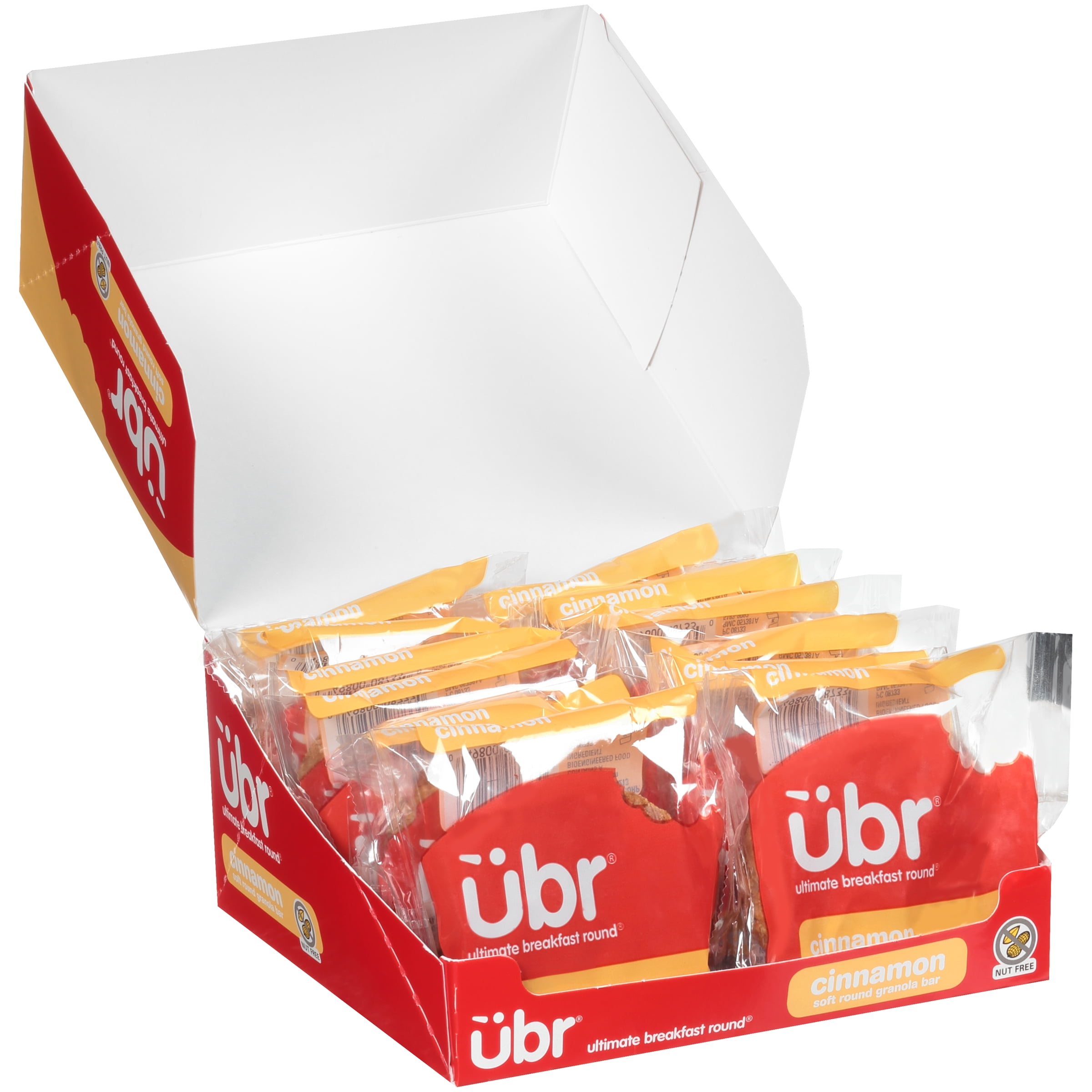 UBR The Ultimate Breakfast Round Nut-Free Breakfast Granola Bar Cookies, Cinnamon, Individually Wrapped, 12 Count