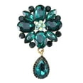 thumbnail image 2 of Ziurtnc Elegant Waterdrop Brooch Sparkling Rhinestones Inlaid Clothes Pin Dress Coat Suit Lapel Badge Wedding Costume Accessories, 2 of 8