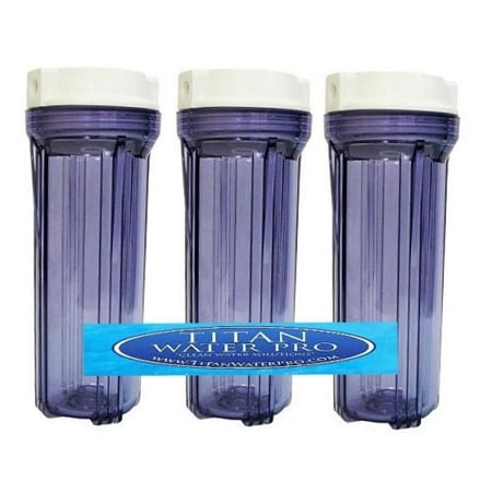 3 WATER FILTER CLEAR HOUSING FOR REVERSE OSMOSIS DI 10" Housing - 1/4" Port