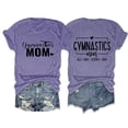 thumbnail image 2 of Wang6 Plus Size Loose T-Shirts for Women Causal Short Sleeve Gymnastics Mom Letter Printed Tops Summer Trendy Going out Graphic Tees Shirts 0520liPurple XL, 2 of 4