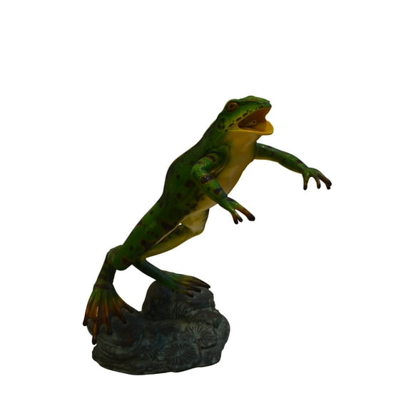 Jumping Frog Bronze Statue Fountain -  Size: 19"L x 12"W x 22"H.