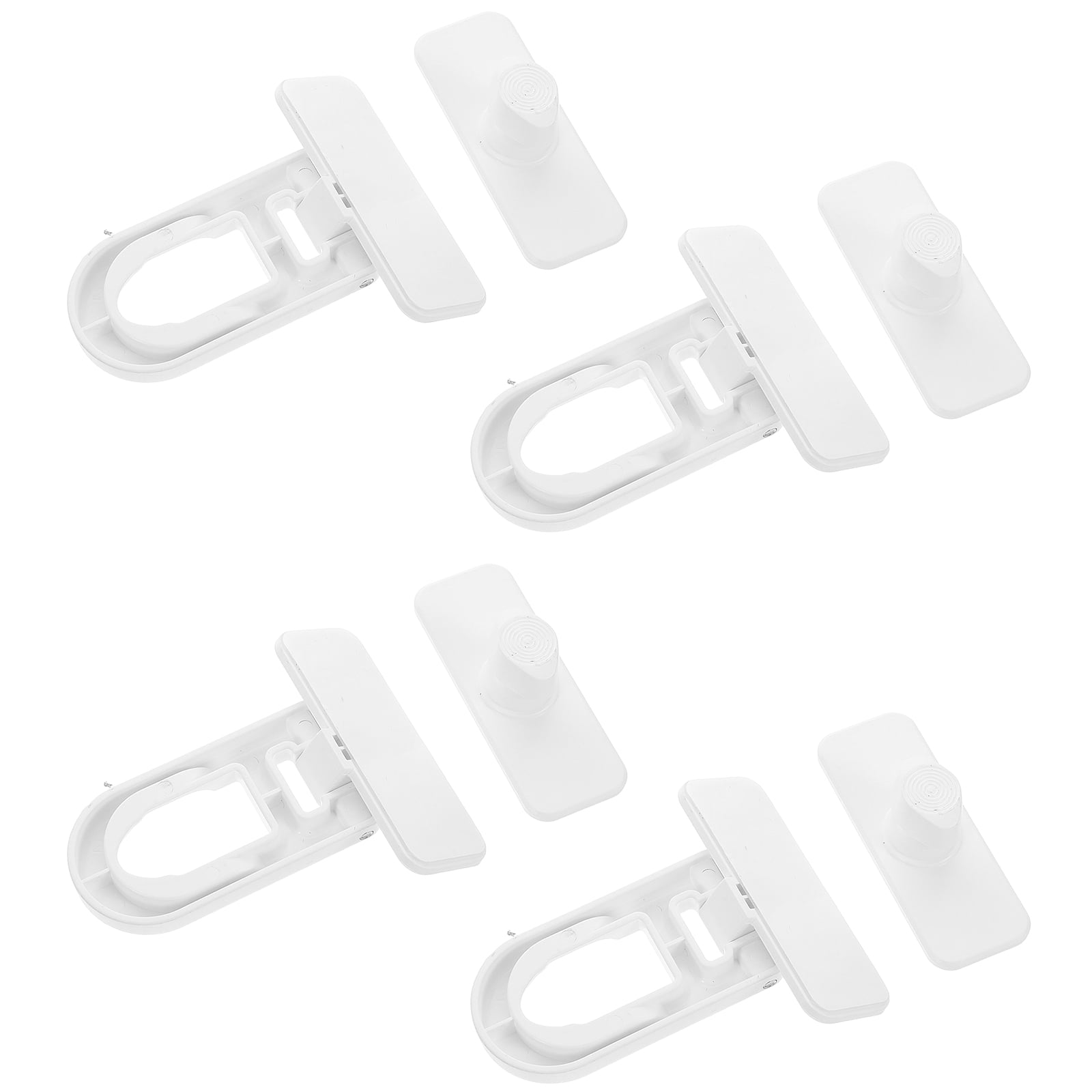LEORX 4Pcs Durable White Cabinet and Oven Lock Safety First for Refrigerator Door Protection