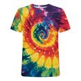 thumbnail image 4 of Taqqpue Mens Tie Dye T Shirt Short Sleeve Round Neck Shirts Summer Muscle Gym Tops Casual Quick Dry Workout Athletic Bodybuilding Cotton Tee, 4 of 5