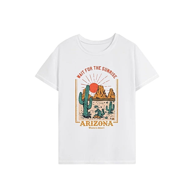 Camiseta de mujer con cuello redondo y trajes elegantes, camiseta básica para uso diario, camping M